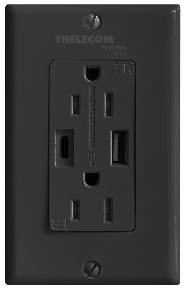 RECEPTACULO DUP TR+USB TIPO A/C+PLACA NG