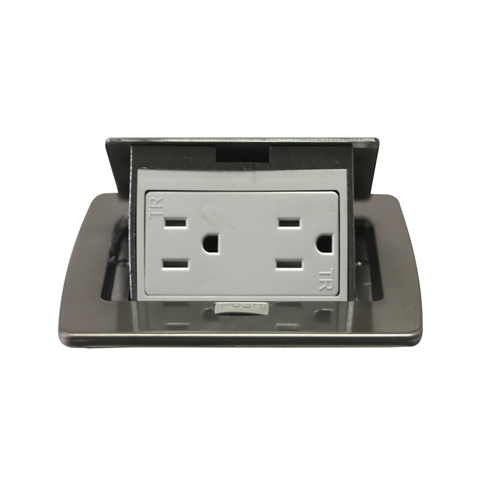 MINI CAJA DE PISO/MINI FLOOR SOCKET DE CONTACTOS CUA. ALUM